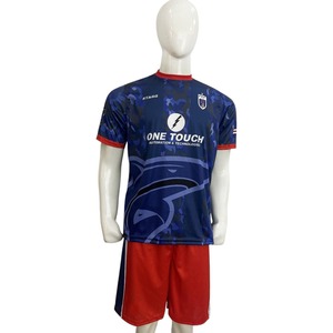 Personalizado sublimación uniforme de fútbol al por mayor transpirable secado rápido fútbol Jersey y pantalones cortos conjunto para hombres jóvenes Teamwear - Product Image 1