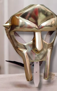 Casque de gladiateur grec doré Jeu de rôle en aluminium et cadeau d'Halloween en métal durable - Product Image 5