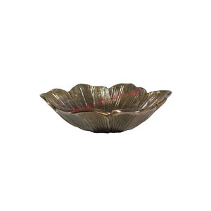 Tazón de Metal de latón ecológico pulido moderno de mediados de siglo con diseño de flores, accesorios de cocina de lujo personalizables - Product Image 2