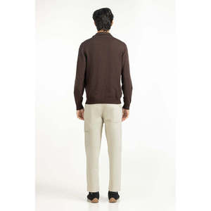 Cardigan en cachemire de qualité supérieure, décontracté, à fermeture éclair, coupe classique, pour l'hiver et le printemps, motif imprimé MN-SWT-WS25-016B ODM - Product Image 4