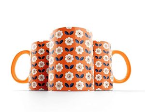 Mug en céramique imprimé à la main avec des motifs tendance, idéal pour offrir en cadeau et pour un usage personnel, mug en céramique écologique réutilisable - Product Image 2