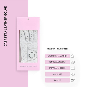 Vente en gros de gants de golf blancs en tissu doux de qualité supérieure respirants doux tous temps pour adultes disponibles en cuir véritable - Product Image 5