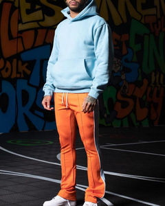 Streetwear personnalisé Survêtement Pantalon de survêtement évasé de haute qualité Sweat à capuche unisexe vierge et survêtement empilé Ensemble pour hommes - Product Image 4