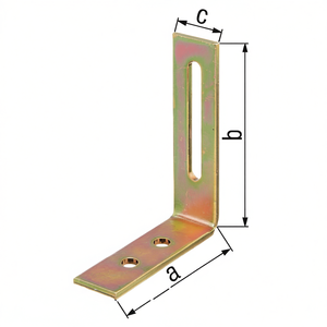 Adjustable 65x80x20mm Angle Bracket for Storage Racks & Shelving <b>Units</b> Raw Steel with Yellow Galvanized GAH 1 Piece - Product Image 2