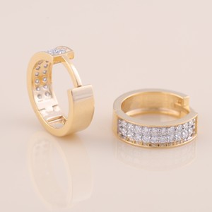 IGI Certified Lab Grown Diamond Wide Pavé <b>Hoop</b> <b>Earrings</b> Solid 925 Sterling <b>Silver</b> Chunky Huggie <b>Earrings</b> <b>for</b> <b>Women</b> - Product Image 5