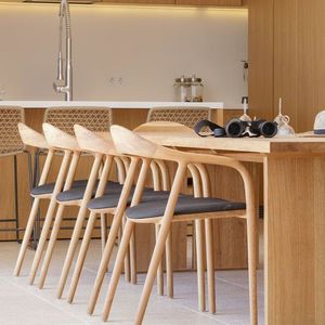 Nuevo diseño moderno estilo nórdico cubierta habitación madera de fresno blanco, respaldo de madera de roble Silla de comedor con asiento de madera o cuero de PU - Product Image 3