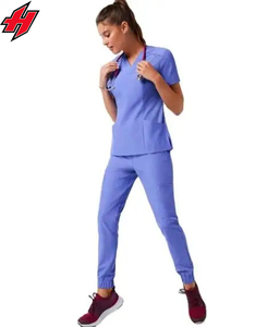 Conjuntos de uniformes médicos personalizados al por mayor uniformes médicos de Enfermería de manga corta impermeables y transpirables uniformes de hospital para enfermeras - Product Image 1