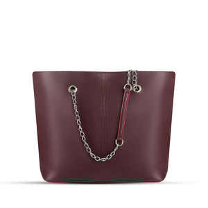 MAROON Women's Genuine Leather <b>Tote</b> <b>Bags</b> Large Capacity <b>Vintage</b> Designer Shoulder Handbag Zipper Simple Stylish Casual Daily Use - Product Image 1