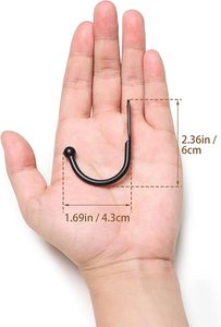 Grand crochet mural noir pour salle de bain, cuisine, chambre, rangement des serviettes et vêtements, vis et costumes supplémentaires pour sacs, manteaux et clés - Product Image 2