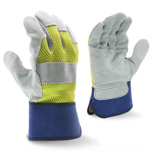 มาใหม่ล่าสุด 2024 ถุงมือความปลอดภัยถุงมือทํางานทําจากหนังแยกวัวพร้อมนิ้วชี้เสริมถุงมือทํางานฝ่ามือ OEM - Product Image 1