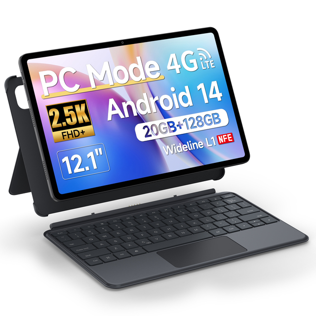 Alldocube IPlay 60 Pad Pro 12.1" 2-in-1 PC Tablet WiFi 4G LTE Android 14 2560x1600 FHD+ IPS Helio G99 8GB+128GB 10000mAh Tablets