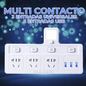 Interruttore per luce notturna da camera da letto con presa multipla e porte USB per apparecchiature elettroniche - Product Image 4