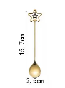 Cuchara Tenedor Juego 2 Forma Mango Vajilla de acero inoxidable Hogar Cocina Cubiertos Postre Cuchara Boda Uso en el hogar Juego de 4 - Product Image 4