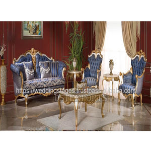 Juego de sofá de 5 piezas de madera de teca maciza de estilo clásico, sala de estar italiana, juego de sofá de 8 plazas lujoso hecho a medida, fabricante de exportaciones DST - Product Image 5