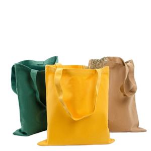 Sac en toile 100% coton réutilisable vierge et écologique personnalisé avec poignée style sacs à provisions en coton avec impression de logo personnalisé - Product Image 1