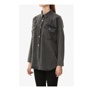 Chemises en tricot décontractées pour femmes, mode été/printemps, tailles plus grandes, chemisiers et robes pour filles, détail boutonné, vêtements personnalisés, approvisionnement ODM - Product Image 1