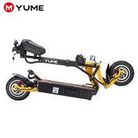 Trottinette électrique à double moteur YUME X11+ la plus vendue - Batterie au lithium 60V 30Ah, suspension intégrale, freins à disque hydrauliques et pliable