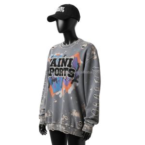 Sudadera de mujer Premium Fleece Tie Dye Effect Streetwear Look Chenille Patch Logo Impresión personalizada Mujeres sudaderas transpirables - Product Image 4