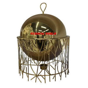 Gold Metal Hotpot Excelente calidad Hecho a mano Diseñador Cazuela Hotel Suministros Venta al por mayor Diseñador Metal Calentador de alimentos - Product Image 1