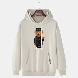 Sweats à capuche de sérigraphie personnalisés pour hommes Sweat à capuche de sérigraphie à manches longues Sweat à capuche de sérigraphie couleur blanche personnalisé - Product Image 1