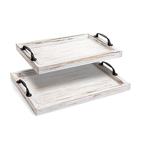 Bandeja de servicio de madera más vendida, bandeja de servicio de comida de madera natural al por mayor con mango, fabricante de la India - Product Image 3