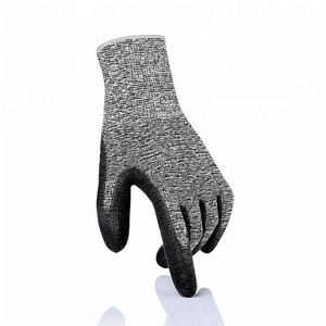 ถุงมือนิรภัยระดับ5เคลือบ PU กันบาดสำหรับคนงานก่อสร้าง - Product Image 4