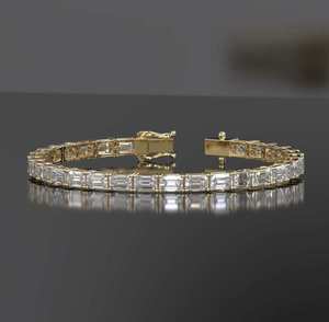 Anillo de Plata de Ley 925 con Moissanita VS1 de 10 Quilates, Corte Esmeralda, Chapado en Rodio, Moderno, Unisex, para Bodas, Aniversarios y Fiestas - Product Image 2