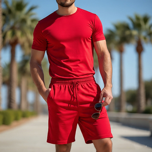 Sportswear <b>Jogging</b> Tee Shirt Shorts Set Men Summer Sleeveless Tee Shorts Sets Men High Quality Beach Wear Shorts Two Piece - Product Image 1