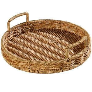 Bandeja de servicio de ratán de calidad superior con asa adecuada para cocina, sala de estar exterior interior al precio más bajo - Product Image 5