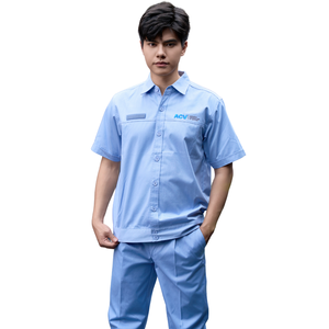 Combinaison de travail unisexe en coton bleu pour les ouvriers d'usine, respirante et à séchage rapide, pour le personnel de maintenance des ateliers de fabrication industrielle - Product Image 6