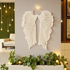 Decoración de Pared de Macramé Estilo Alas para Cafeterías y Restaurantes, Exhibición Artística de Pared y Decoración de Fondo para Fotografía - Product Image 1
