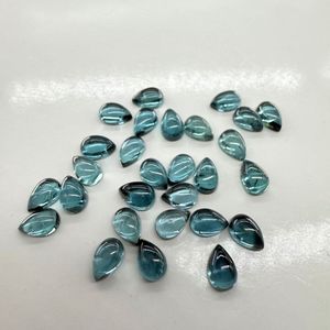Cabochon de poire de tourmaline bleue naturelle 100% de haute qualité 3x5mm pierre précieuse en vrac pour la fabrication de bijoux - Product Image 1