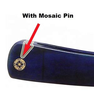 Handmade Damascus Steel <b>Blade</b> Men's Shaving Straight <b>Razor</b> with Single Mosaic Pin and Pakka Wood Handle - Product Image 3