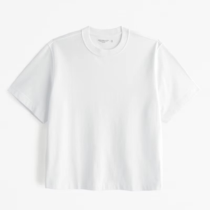 Camiseta de calle de gran tamaño con cuello redondo acanalado y logotipo OEM 100% algodón de peso pesado para hombre, Camiseta holgada estampada de longitud larga - Product Image 6