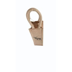 Sac à bouteille réutilisable en jute marron avec poignée en boucle pour boissons, usage industriel - Product Image 2