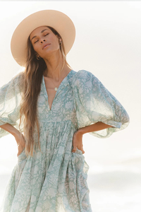 Nuevo estilo de mujer cuello en V vestido de verano suelto transpirable moda Casual al aire libre tela impresa elegante 6XL tamaño playa ocasiones - Product Image 5