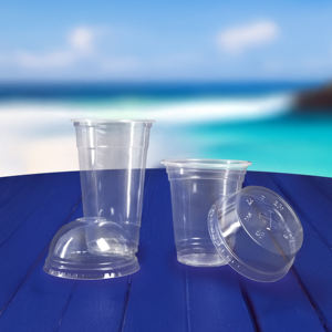 Gobelets en plastique PP jetables écologiques à paroi simple de 16 oz/20 oz/24 oz avec couvercle transparent pour thé à bulles, jus, café glacé - Product Image 1