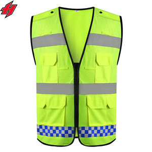 Chaleco de seguridad hecho a medida de fábrica, ropa reflectora de trabajo de alta visibilidad con bolsillos y chalecos reflectantes con cremallera - Product Image 2