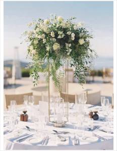 ทอง-โมเดิร์นสี่เหลี่ยมสูงโลหะยืนจัดงานแต่งงาน Centerpiece ชุบ - Product Image 1