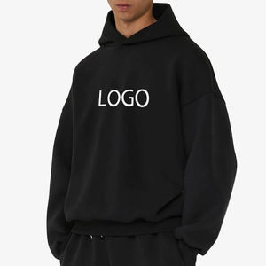 Custom Polyester/Cotton Anti-Wrinkle Embroidered Y2k Streetwear Hoodie Drop Shoulder Pullover Fleece Heavyweight Boxy Design - Product Image 3