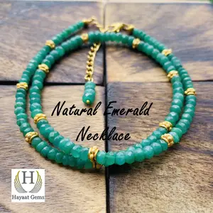 Handmade Tự Nhiên Ngọc Lục Bảo Đính Cườm Vòng Cổ Micro Mặt Zambia Ngọc Lục Bảo Đá Quý Đồ Trang Sức Thời Trang Cho Phụ Nữ Và Cô Gái