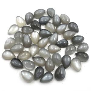 Lote de 68 piezas cabujón de pera de piedra lunar gris Natural 6x9 MM 100 CT IGI certificado piedra preciosa suelta - Product Image 1