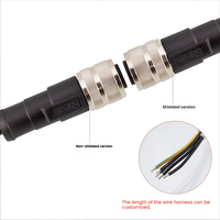 Conector IP67 Impermeable M16 Blindado Moldeado de 2, 3, 5, 8, 19, 24 Pines, Macho y Hembra, Recto y en Ángulo Recto, PA66