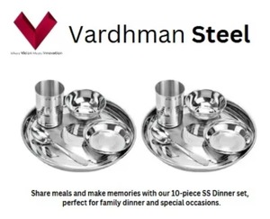 Service de table 12 pièces en acier inoxydable à prix fiable avec couverts et assiettes ronds à motif végétal inclus - Product Image 2