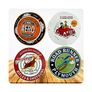 OEM Manufacturer <b>Retro</b> Advertising <b>Signs</b> Metal Craft Porcelain Enamel Sign Board with Custom Logo Printing from India - Product Image 1