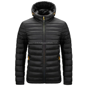 Blouson d'hiver matelassé de haute qualité à capuche réversible avec poches personnalisées, effet brillant, imperméable, coupe-vent, pour sports de plein air, tendance - Product Image 5