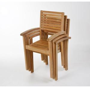 Chaise empilable en teck américain fabriquée en Indonésie, meubles en bois massif - Product Image 1