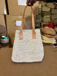 Sac à main tendance en crochet de raphia pour femme, fermeture ouverte, deux poignées, doublure en coton, sac de plage surdimensionné à la mode - Product Image 1