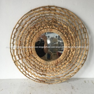 Water Hyacinth <b>Mirror</b> Frame Wall Hanging <b>Mirror</b> Customized Size <b>Vintage</b> Rustic Design Home Decor KING CRAFT VIET Vietnamese - Product Image 6