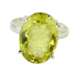 Anillos de Plata de Ley 925 con Topacio Limón Corte Ovalado Pacific Glory, Estilo Bohemio Cristiano, Engaste de Bisel, Joyería para Bodas y Fiestas - Product Image 1